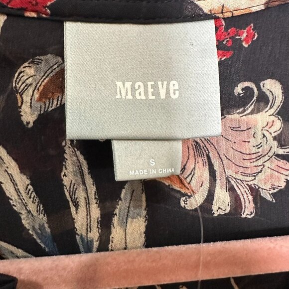 Anthropologie MAEVE Odette Floral Peasant Blouse Top Small Flowy Autumn Fall NWT - Picture 8 of 10